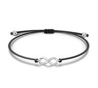 1 Stück Unendlichkeit Armband,Unendlichkeit Armbänder,Unendlichkeitszeichen,Damen Armband Unendlich,Einstellbare Armbänder,Titanium Stahl,Geeignet Für Personalisierte Geschenke Für Frauen(Schwarz)