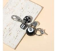 1 Stück unisex handgemachter Glückswürfel Schlüsselanhänger, Rucksack-Anhänger, personalisiertes Y2K Subkultur Accessoire, Billard-Ball Anhänger, Mutt