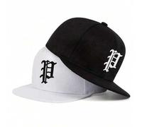 1 Stück Unisex Hip Hop Kappe, bestickte LII Schirmmütze mit flachem Schirm, verstellbare Outdoor Sonnenschutz Lässig Kappe, geeignet für Jungen und Mä