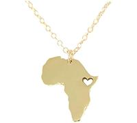 1 Stück Unisex Männer Frauen Lange Kette Choker Country of South African Karte Halskette Afrika Karte Anhänger Halskette Äthiopien Halsketten Schmuck Geschenk Nettes Design