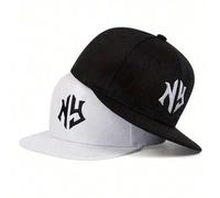 1 Stück Unisex NY bestickter verstellbarer Snapback Hut, Outdoor Lässig Sonnenschutz Kappe geeignet für Jungen und Mädchen, Frühling/Herbst