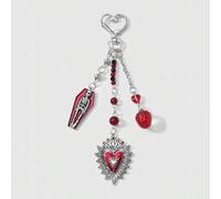 1 Stück Y2K Chic elegante hochwertige Silberkette Stern Würfel Schleife Kristall Flügel Herz Kirsche Anhänger Schlüsselanhänger, geeignet für Frauen/M