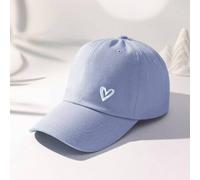 1 Stück Y2K Stil bedruckter weißer Herz-Design UV-Schutz atmungsaktive verstellbare Baseballkappe, geeignet für täglichen Lässig-Trage und Reise sowie