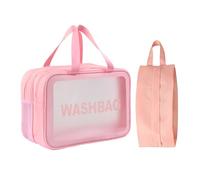 1 -Teilige Reisen -Toilettenartikel Und 1 -Teilige Aufbewahrungstasche, Durchscheinende Make -Up -Beutel, Tragbare Griffbeutel, Kosmetik -Endbeutel.