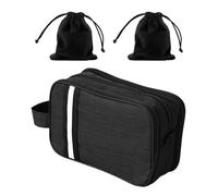 1 -Teilige Schwarze Toilettenbeutel Und 2 -Teilige Schmuck Samtbeutel, wasserdichte Aufbewahrungsbeutel, Aufbewahrungsbeutel Mit Großer Kapazität, Einfache Rückhaltetaschen Und Reisematerial.