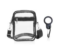 1 Transparente Umhängetasche, 1 Wasserflaschenschnalle, Verstellbarer Schultergurt, wasserdichte Strandtasche, Tragbare Dokumententasche, Geldbörse, Reiseaufbewahrungstasche