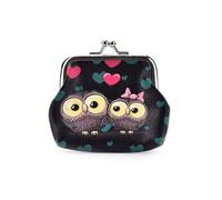 1 x Damen-Geldbörse, niedliches Eulenmuster, bedruckt, Haspe, kleine Geldbörse, niedliche Münzgeldbörse, 1 Stück, Einheitsgröße