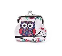 1 x Damen-Geldbörse, niedliches Eulenmuster, bedruckt, Haspe, kleine Geldbörse, niedliche Münzgeldbörse, 1 Stück - 03, Einheitsgröße
