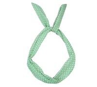 1 x Damen-Stirnband mit Schleife, kariert, gepunktet, Grün