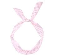 1 x Damen-Stirnband mit Schleife, kariert, gepunktet, Weiß