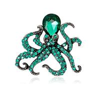 1 x grüne Oktopus-Brosche für Damen, Anstecknadel, Kinder-Geburtstagsgeschenk, Halsband, Reversabzeichen, Schmuck, Schals, Schals, Clip, Damenschmuck
