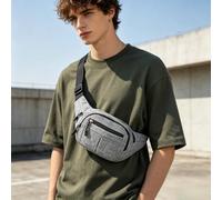 1 x Gürteltasche aus Segeltuch für Herren, strapazierfähig, Mehrzweck-Umhängetasche, verstellbare Outdoor-Arbeit, Hüfttasche für Baustelle, Sport, Reisen und tägliche Aufbewahrung (Grau, 28,9 x 9,9 x