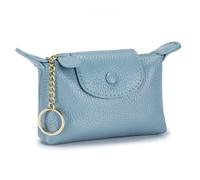 1 x kleine Münzgeldbörse, Leder-Münzgeldbörse mit Schlüsselanhänger, Münzbörse für Mädchen und Frauen, Blau, Münzgeldbörse