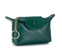 1 x kleine Münzgeldbörse, Leder-Münzgeldbörse mit Schlüsselanhänger, Münzbörse für Mädchen und Frauen, Grün 1, Münzgeldbörse