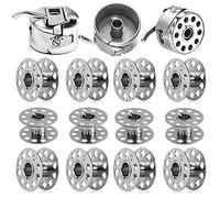 1 x Nähmaschinen-Spulenkoffer und 12 x Ersatz-Singer-Nähmaschinenspulen aus Metall mit Shuttle-Halter für Bastelnähen, kompatibel mit Frontlader, 15 Klassenmaschinen