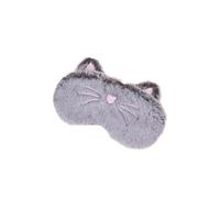1 x niedliche graue Katzenaugenmaske aus Plüsch, Schlafmaske, Augenbinde, Augenklappe, geeignet für Reisen, Zuhause, Geschenk (Katze)
