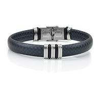 10:10 Armband der CARBON-Serie aus technischem Material und Edelstahlgliedern, Verstellbares Armband