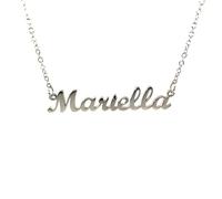 10:10 Damen-Halskette mit Namen, personalisierbar, aus hypoallergenem Edelstahl, Damenschmuck mit Name, poliert, dünne Kette, verstellbar, hergestellt in Italien, Regolabile, Edelstahl, Kein Edelstein