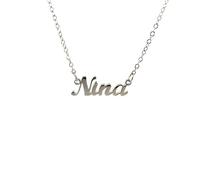 10:10 Damen-Halskette mit Namen, personalisierbar, aus hypoallergenem Edelstahl, Damenschmuck mit Name, poliert, dünne Kette, verstellbar, hergestellt in Italien, Regolabile, Edelstahl, Kein Edelstein