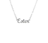 10:10 Damen-Halskette mit Namen, personalisierbar, aus hypoallergenem Edelstahl, Damenschmuck mit Name, poliert, dünne Kette, verstellbar, hergestellt in Italien, Regolabile, Edelstahl, Kein Edelstein