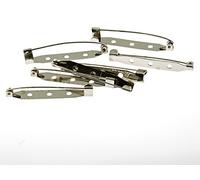 10 Broschennadeln in Silber platiniert, 40 mm