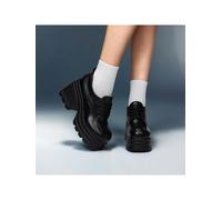 10 cm super hoher Absatz mit dicker Sohle, britischer Stil Leder Mary Jane Loafer, Plateausohle mit klobigem Absatz, wasserdicht, Schnürung, vielseiti