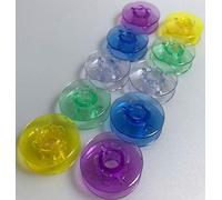 10 farbige Kunststoff/Klarsicht Spulen für Pfaff Nähmaschinen Tiptronic 1029, 1071, 1171 u.v.m.