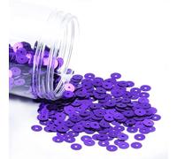 10 g/Beutel, 2 mm, 3 mm, 4 mm, 5 mm, 6 mm, bunt, flach, rund, Bulk-Pailletten, PVC, Basteln, matte Pailletten, Hochzeitskleid, Nähzubehör, violett, 5 mm, 1000 Stück