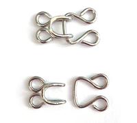 10 Haken & Augen 8 mm silber