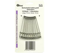 10 Kiltnadeln 76 mm, silberfarben, Maxi Sicherheitsnadeln groß, Kilt Nadel Nadeln, 2953