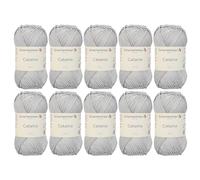 10 Knäuel SMC Catania Color Originals, grau, 100% Baumwolle, insgesamt 50 g, 125 m, Fine-Sport 2, Grau 172