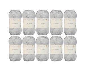 10 Knäuel SMC Catania Color Originals, grau, 100% Baumwolle, insgesamt 50 g, 125 m, Fine-Sport 2, Grau 172
