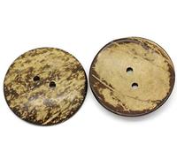 10 Kokosnuss Knöpfe Zum Aufnähen - Ø 5cm - 2 Löcher - Braun Basteln Jackenknöpfe Große Zweilochknöpfe Mantelknöpfe Zum Annähen Nähen