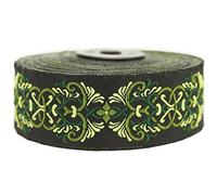 10 m Schwarzgrün Jacquardband Im Keltischer Knoten 35 mm Gewebter Besatz Vintage Stickerei Polyesterbänder Zum Nähen Basteln DIY Kleidungszubehör