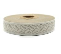 10 Meter 20 mm beige und cremefarben, Jacquard-Band, gewebt, keltischer Knoten, Rollen, Borte, bestickt, Handwerk, Kleidung, Kurzwaren, Basteln, Dekoration, mittelalterliche Nähte, 20274-V2
