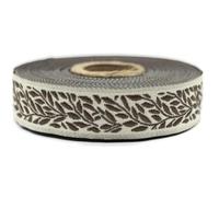 10 Meter 20 mm braunes und beiges Jacquard-Band, gewebt, Blätter, Rollen, Borte, bestickt, Handwerk, Kleidung, Kurzwaren, Basteln, Dekoration, mittelalterliche Näharbeiten, 20270-V8
