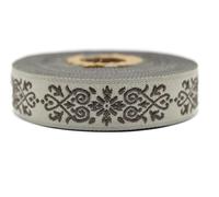 10 Meter 20 mm braunes und hellbeiges Jacquard-Band, gewebt, keltischer Knoten, Rollen, Band, bestickt, Handwerk, Kleidung, Kurzwaren, Basteln, Dekoration, mittelalterliche Nähte, 20271-V8