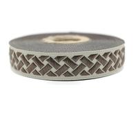 10 Meter 20 mm braunes und hellbeiges Jacquard-Band, gewebt, keltischer Knoten, Rollen, Band, bestickt, Handwerk, Kleidung, Kurzwaren, Basteln, Dekoration, mittelalterliche Nähte, 20274-V8