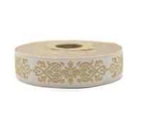 10 Meter 20 mm gelb und beige, Jacquard-Band, gewebt, keltischer Knoten, Rollen, Band, bestickt, Handwerk, Kleidung, Kurzwaren, Basteln, Dekoration, mittelalterliche Nähte, 20271-V7