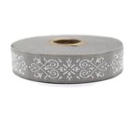 10 Meter 20 mm grau und weiß Jacquardband gewebt mit viktorianischem Muster Rollen Borte Stoffband bestickt Handwerk Kleidung Kurzwaren Hobby Kreativ Dekoration Mittelalter Nähen 20271-V3