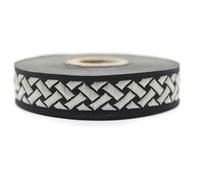 10 Meter 20 mm schwarz und weiß Jacquard-Band gewebt mit keltischem Knotenmuster, Rollen, Borte, bestickt, Handwerk, Kleidung, Kurzwaren, Basteln, Dekoration, mittelalterliches Nähen, 20274-V9