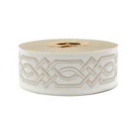 10 Meter 35 mm Beige und Creme Jacquard-Band gewebt mit keltischem Knotenmuster, Rollen, Borte, bestickt, Handwerk, Kleidung, Kurzwaren, Basteln, Dekoration, mittelalterliche Näharbeit 35272-V2