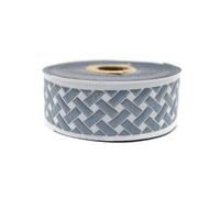 10 Meter 35 mm blau und hellgrau Jacquard-Band gewebt mit keltischem Knotenmuster, Rollen, Borte, bestickt, Handwerk, Kleidung, Kurzwaren, Basteln, Dekoration, mittelalterliche Nähte, 35274-V5