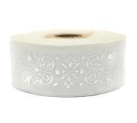 10 Meter 35 mm cremefarbenes und weißes Jacquard-Band mit viktorianischem Muster, Rollen, Borte, bestickt, Handwerk, Kleidung, Kurzwaren, Basteln, Dekoration, mittelalterliche Näharbeiten, 35271-V1