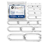 10 Meter 3mm starke Kette Edelstahl Meterware V4A Gliederkette langgliedrig am Stück A4 EdelLampenkette Metall DIN5685 Ankerkette DIN763 rostfreie Schaukel Ketten Edelstahlkette 10m