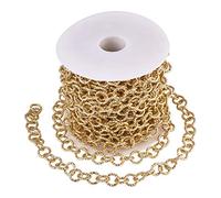 10 Meter Aluminium-Rolo-Kette 11,5 x 2 mm hell vergoldet unverschweißt Schmuck Kette Bulk für Choker Armband Halsketten Schmuckherstellung