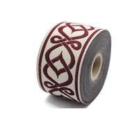 10 Meter Spule 50mm Bordeaux Keltischer Knoten Jacquard Band für Kleidung Zubehör Gewebte Bordüre Kostüm Nähen Trim DIY Bastelbedarf 50972