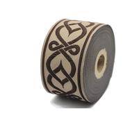 10 Meter Spule 50mm Braun Keltischer Knoten Jacquard Band für Kleidung Zubehör Gewebte Bordüre Kostüm Nähen Trim DIY Bastelbedarf 50972