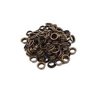 10 mm Ösen mit Unterlegscheiben - langlebige Eisen-Ösen für Lederwaren, Kleidung, Bänder, Schnürung, Scrapbooking und DIY-Kunst- und Bastelprojekte, Bronze, 100 Stück