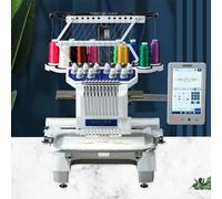 10-Nadeln-Stickmaschine Für Fertige Kleidung Und Hüte, Automatische WLAN-Mustermaschine Mit 4 Stickrahmentypen, Kleiner Schneemann/Gitterpositionierung, Einstellbarer Oberfadenspanner